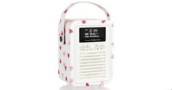 VQ Retro Mini Emma Bridgewater Pink Hearts -Stylish DAB/DAB+/FM Radio and Bluetooth Speaker
